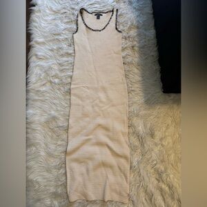 Forever 21 Cream Maxi Dress with Black Trim